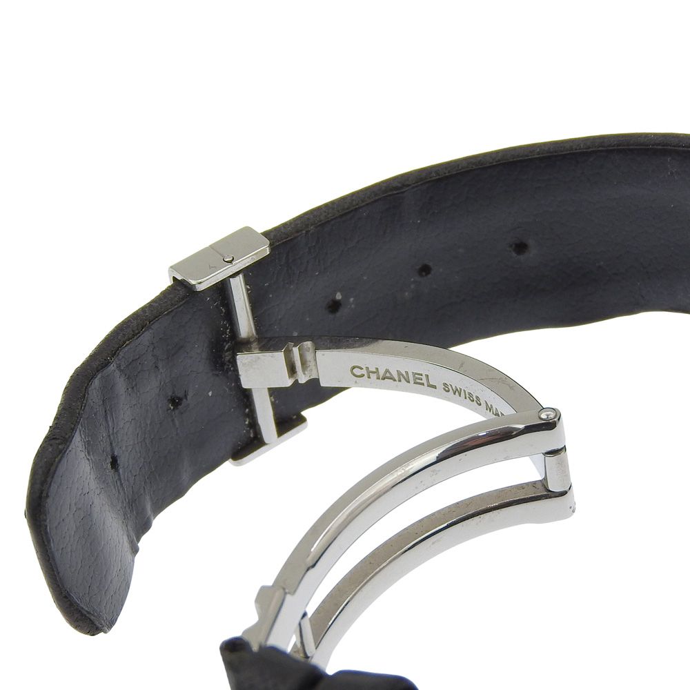 Chanel Quilted Stainless Steel Leather Black Quartz Analog Display — view 8