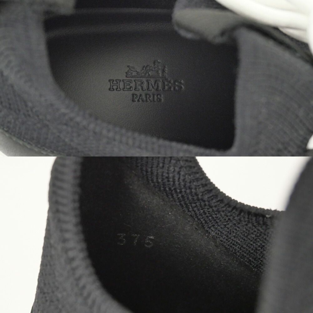 Hermes Sneakers Lift 37.5 Black White Orange — view 9