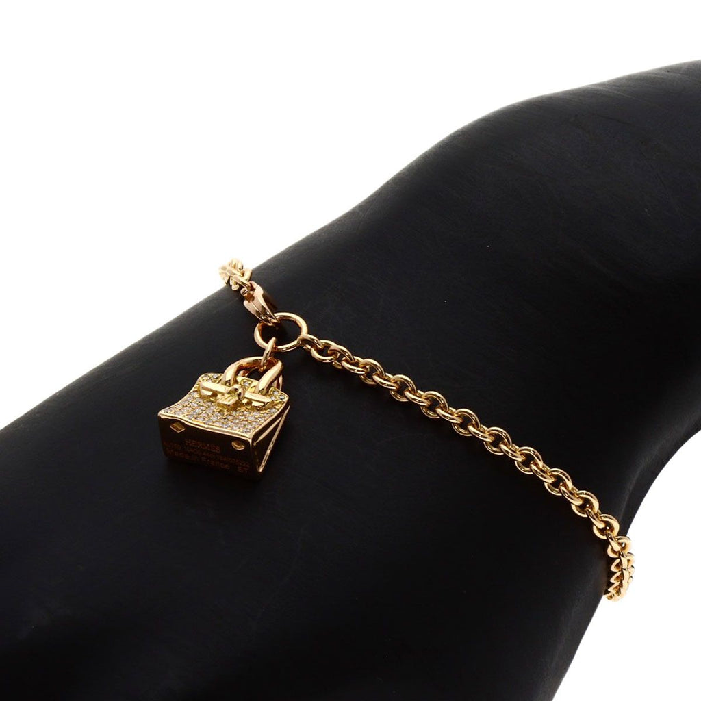Hermes Amulet Birkin Diamond Bracelet 18K Pink Gold — view 5