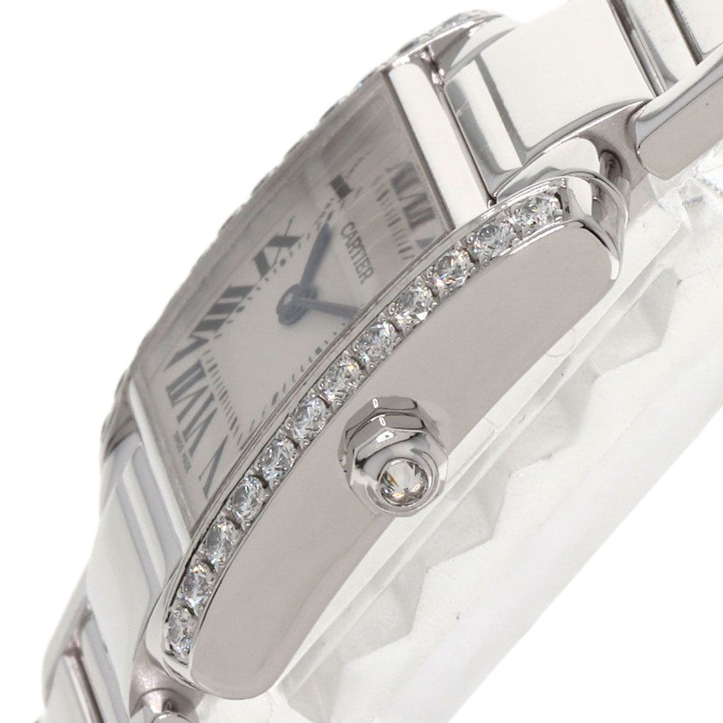 Cartier Tank Francaise SM Bezel Diamond Watch 18K White Gold — view 5