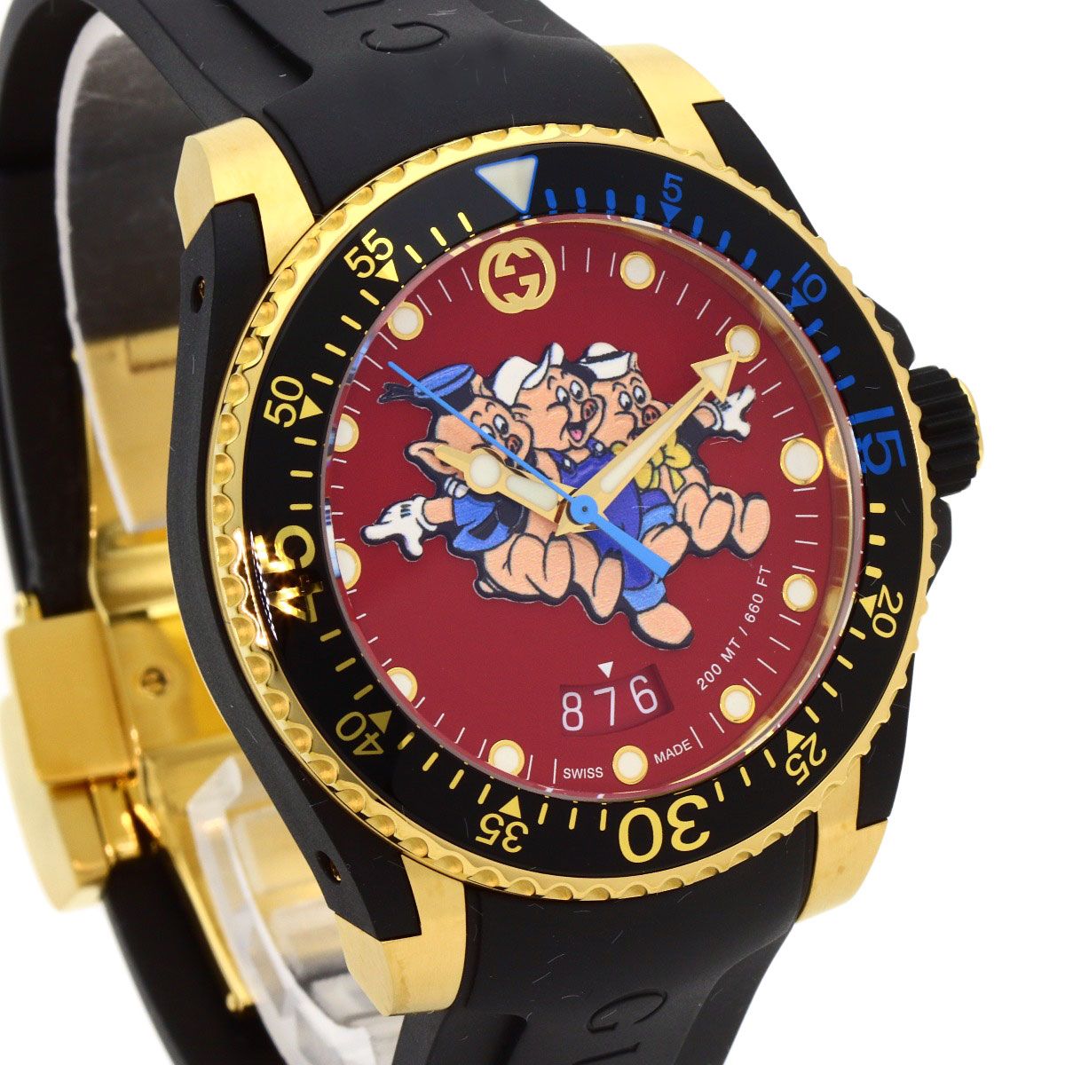 Gucci 136.3 Dive Three Little Pigs Watch Rubber — view 4