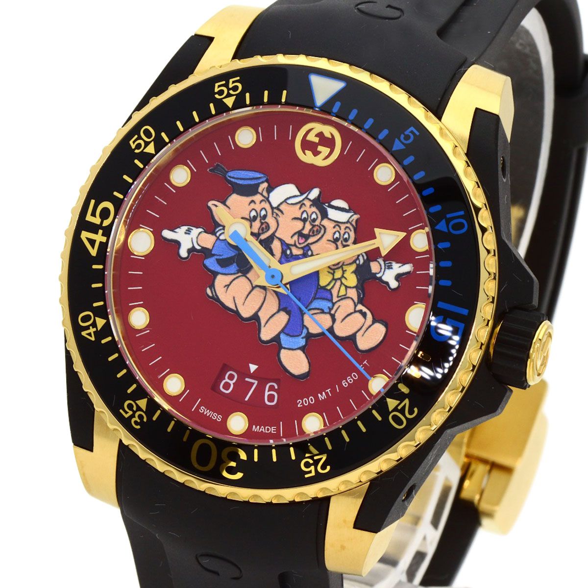 Gucci 136.3 Dive Three Little Pigs Watch Rubber — view 3