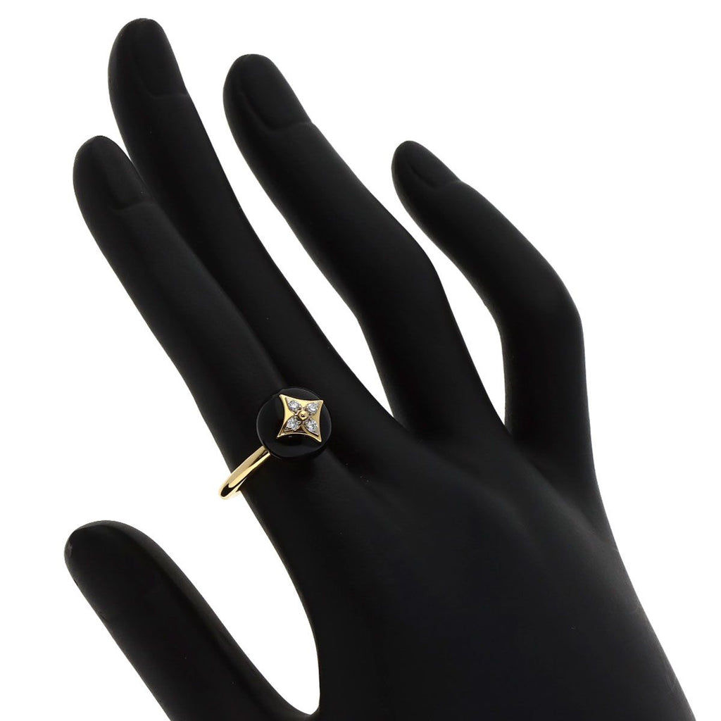 Louis Vuitton Blossom Onyx Diamond 49 Ring 18K Yellow Gold — view 8