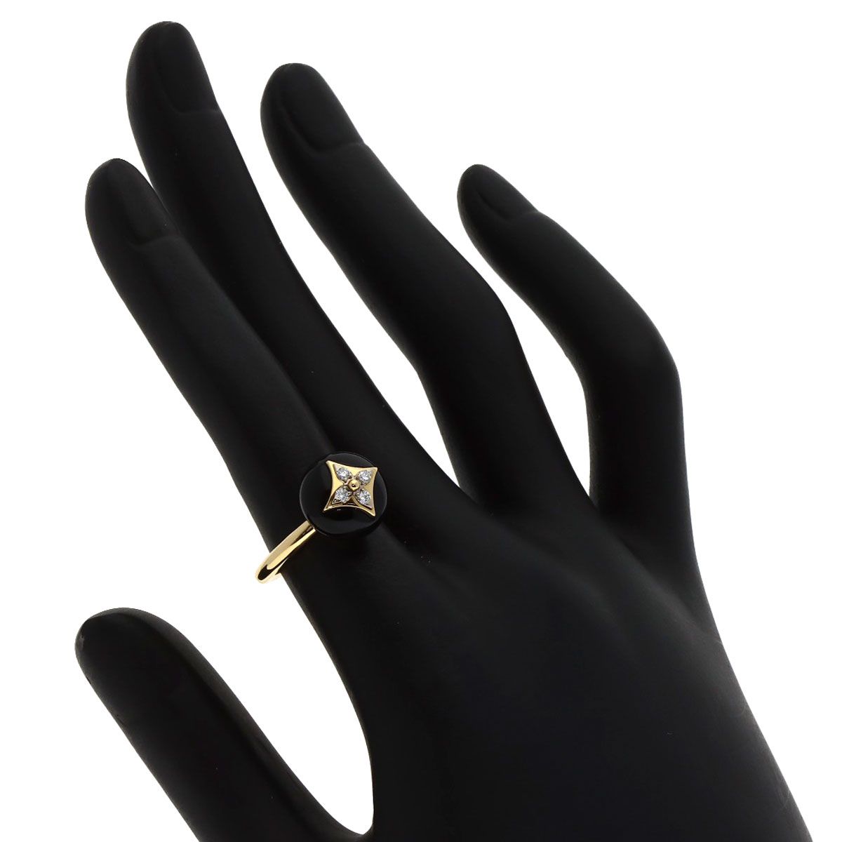 Louis Vuitton Blossom Onyx Diamond 49 Ring 18K Yellow Gold — view 8