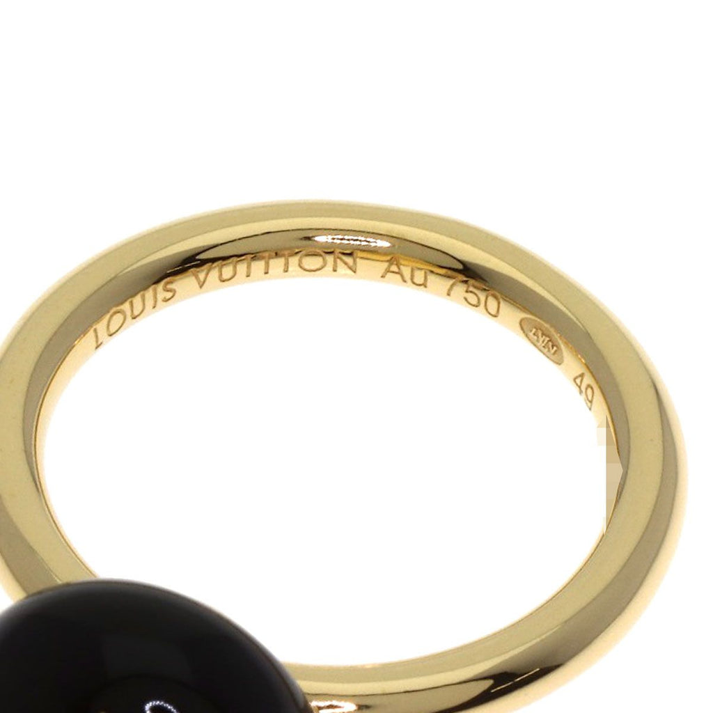 Louis Vuitton Blossom Onyx Diamond 49 Ring 18K Yellow Gold — view 6