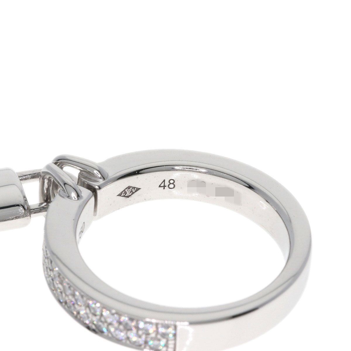 Louis Vuitton Baglock Pave Diamond 48 Ring 18K White Gold — view 7