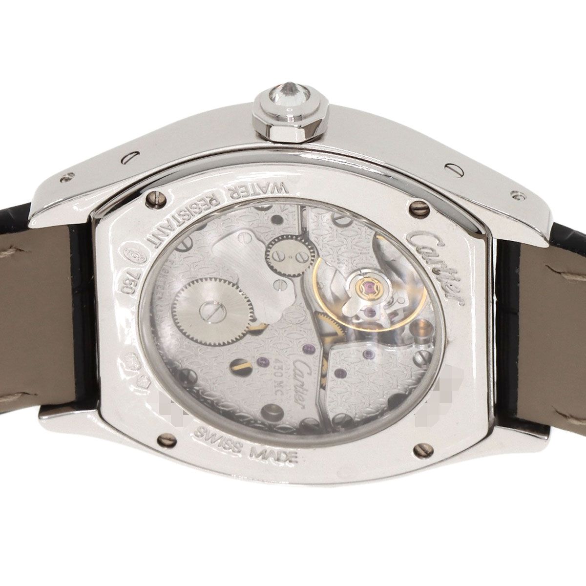 Cartier Totu SM Diamond Watch 18K White Gold Leather — view 7