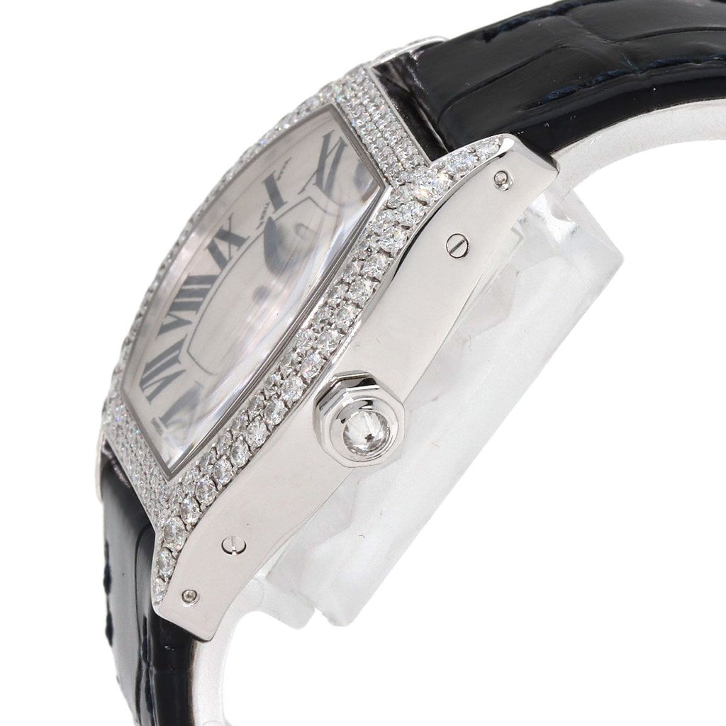 Cartier Totu SM Diamond Watch 18K White Gold Leather — view 5