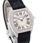Cartier Totu SM Diamond Watch 18K White Gold Leather — view 4