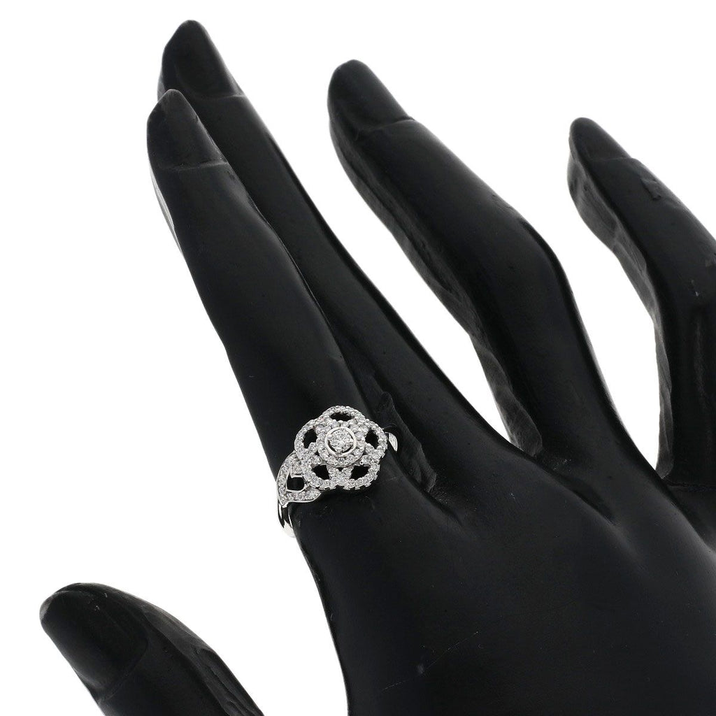 Chanel Camellia Collection Diamond Ring 18K White Gold — view 8