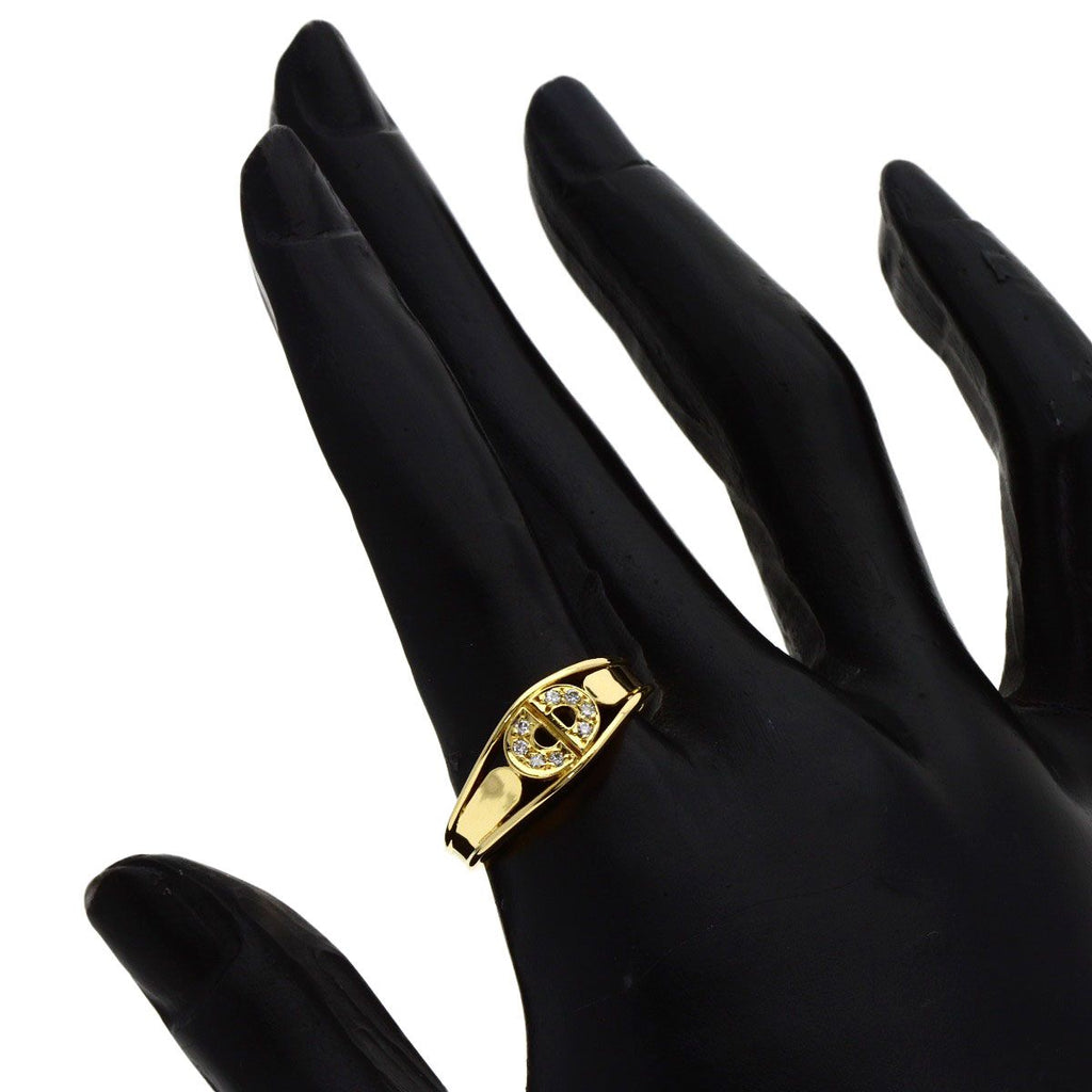 Dior Logo Diamond Ring 18K Yellow Gold — view 8