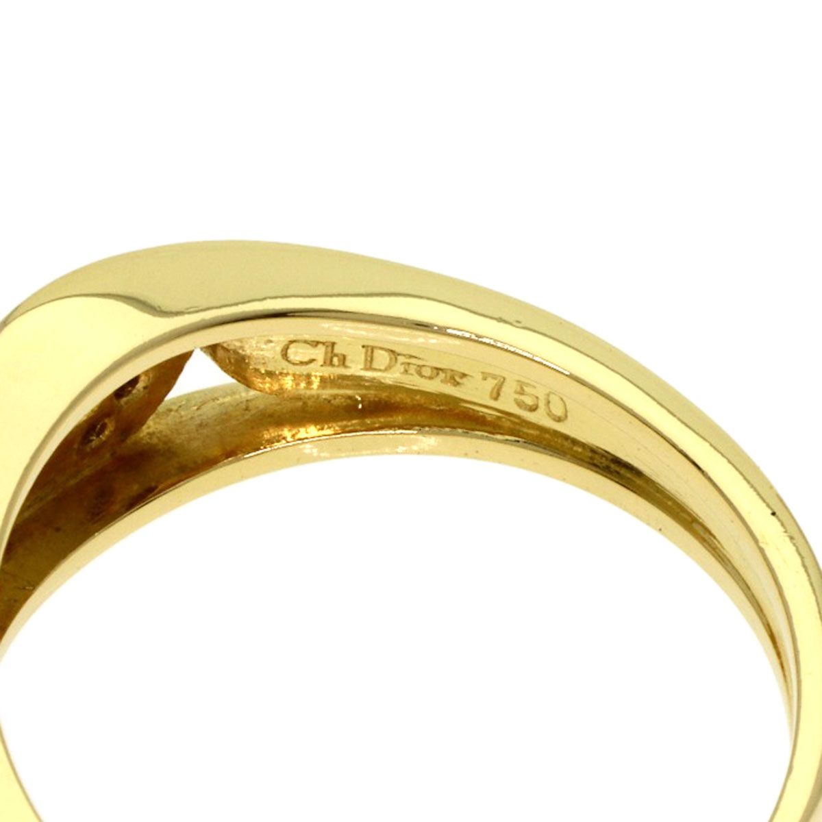 Dior Logo Diamond Ring 18K Yellow Gold — view 6