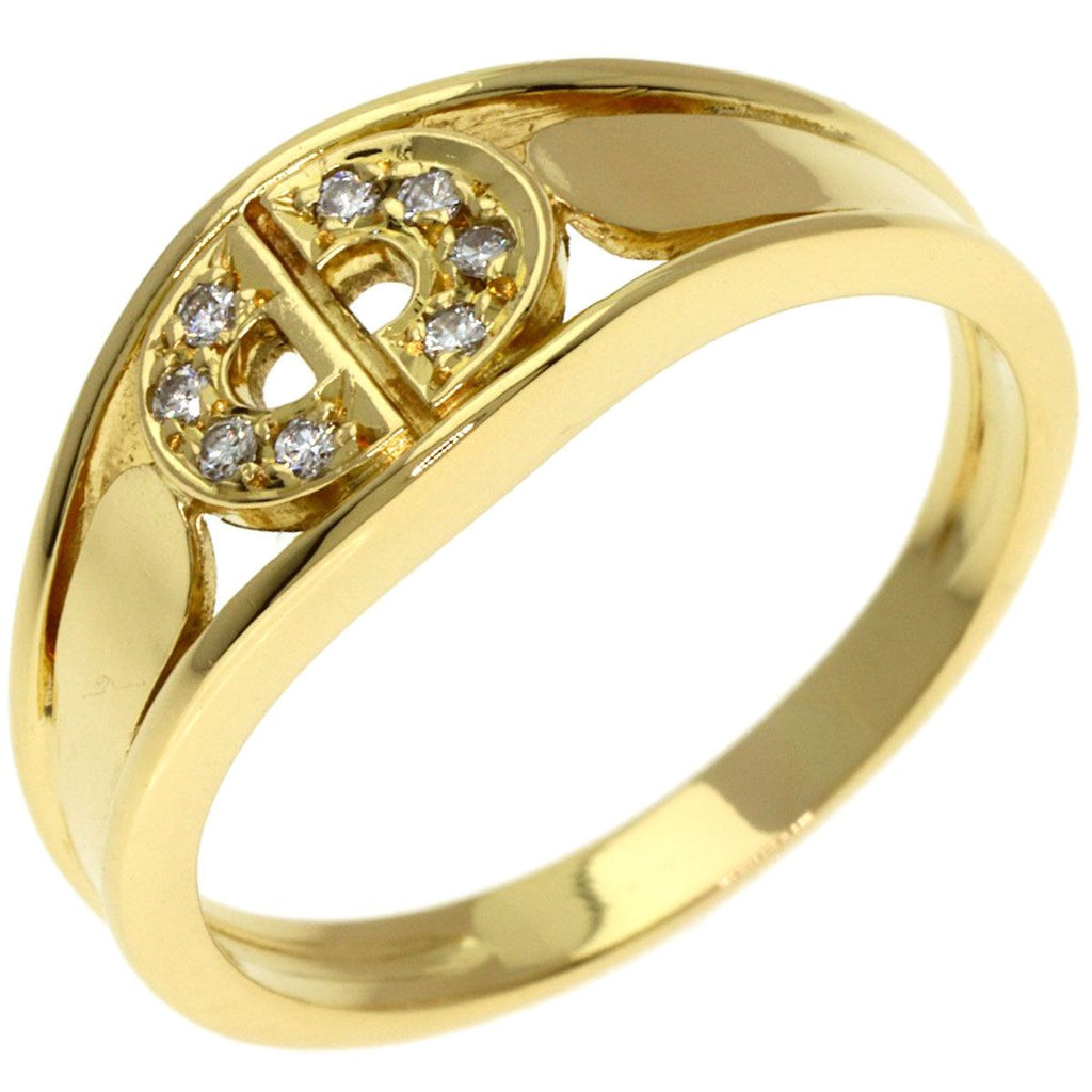 Dior Logo Diamond Ring 18K Yellow Gold — view 2