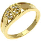 Dior Logo Diamond Ring 18K Yellow Gold — view 2