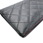 Chanel Cambon Bifold Wallet Quilted CC Logo Long Black — view 6