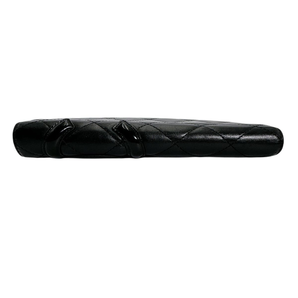 Chanel Cambon Bifold Wallet Quilted CC Logo Long Black — view 4