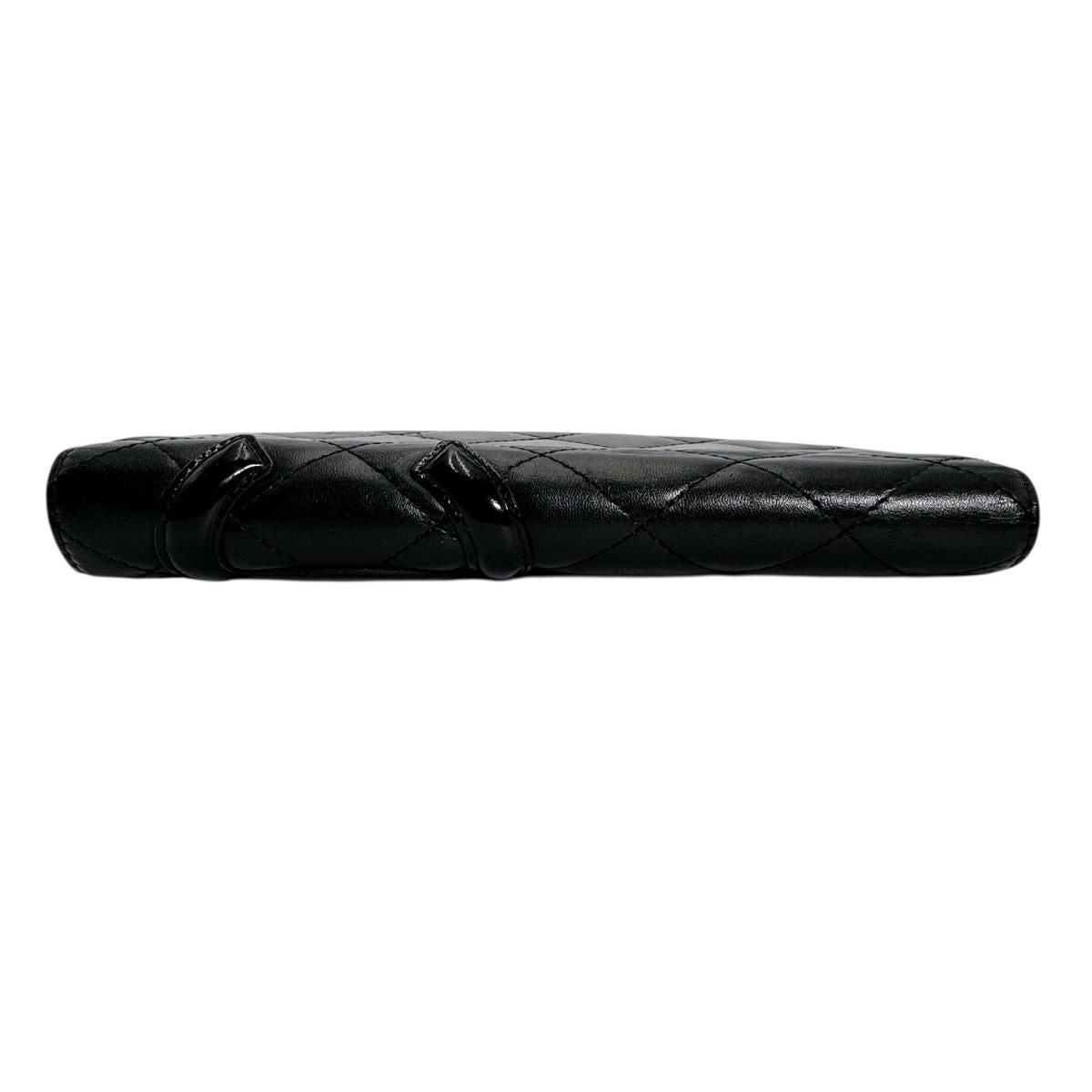 Chanel Cambon Bifold Wallet Quilted CC Logo Long Black — view 4