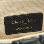 Dior Saddle Bag Mini Bree Peacock Navy Canvas Leather — view 4