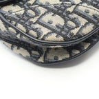 Dior Saddle Bag Mini Bree Peacock Navy Canvas Leather — view 6