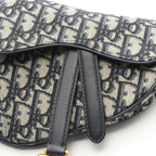 Dior Saddle Bag Mini Bree Peacock Navy Canvas Leather — view 5
