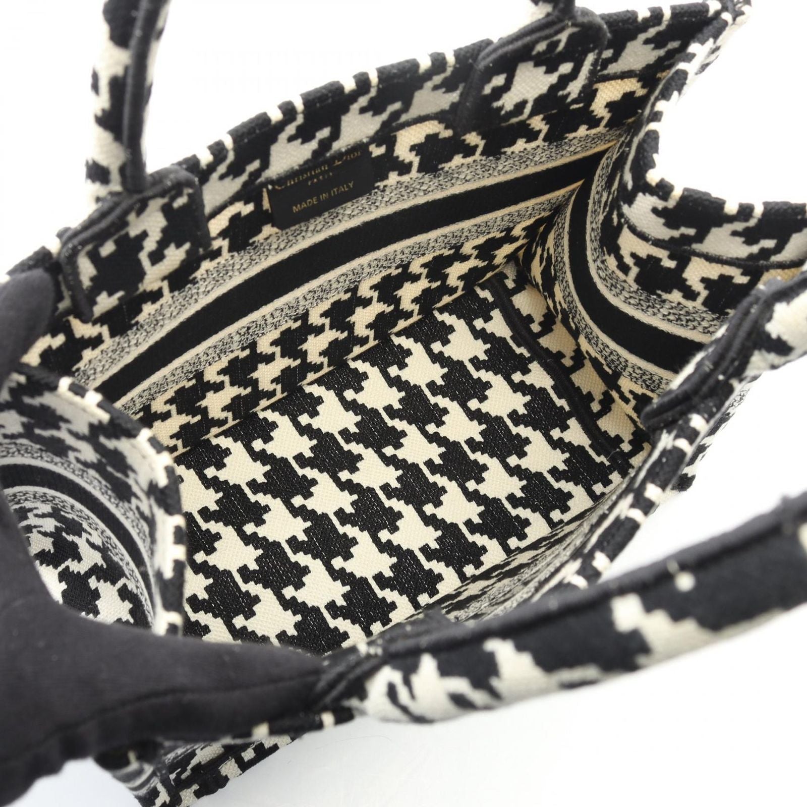 Dior Tote Book Small Black White Canvas — view 3