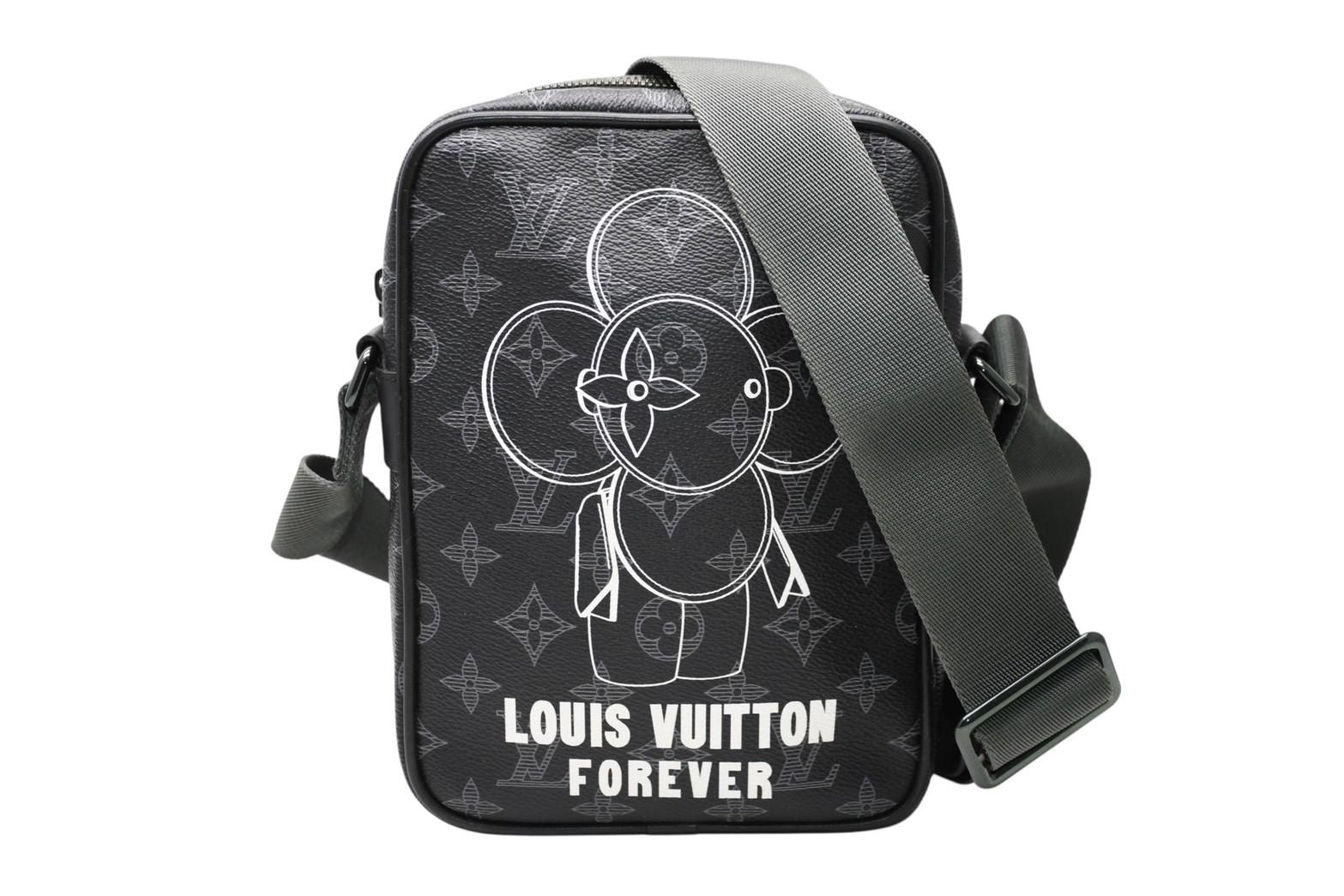 Louis Vuitton Danube PM Vivienne Shoulder Bag Monogram Shadow Leather Black