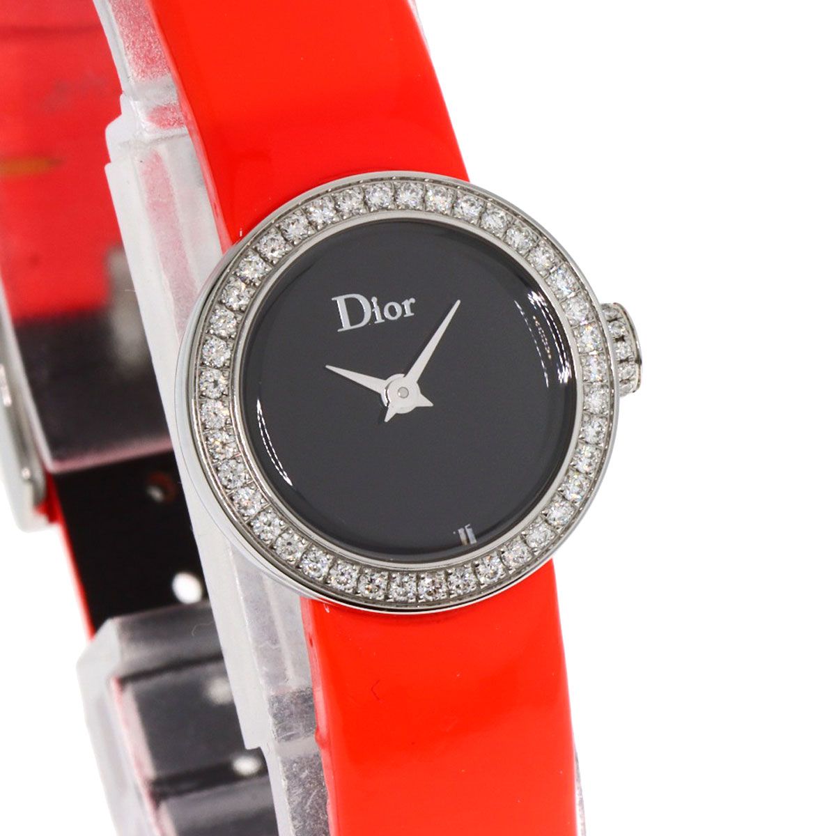 Dior Christian la Mini DI Diamond Watch SS Leather — view 4