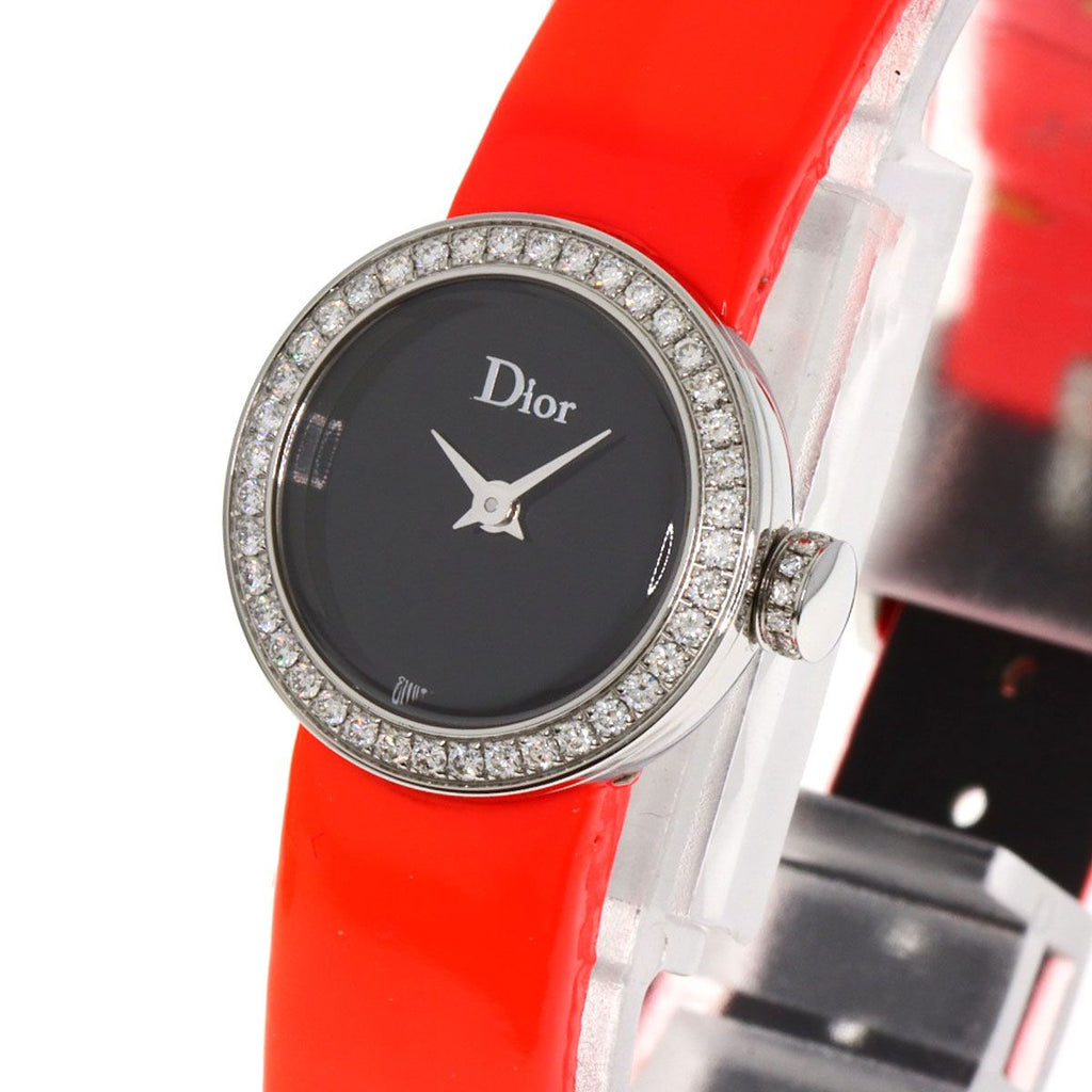 Dior Christian la Mini DI Diamond Watch SS Leather — view 3
