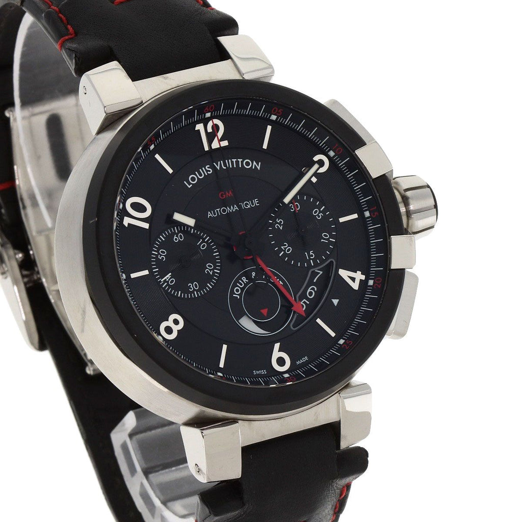 Louis Vuitton Tambour Chronograph Gmt Evolution Watch SS Leather — view 4