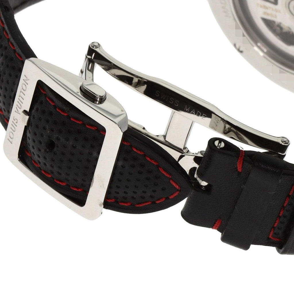 Louis Vuitton Tambour Chronograph Gmt Evolution Watch SS Leather — view 8