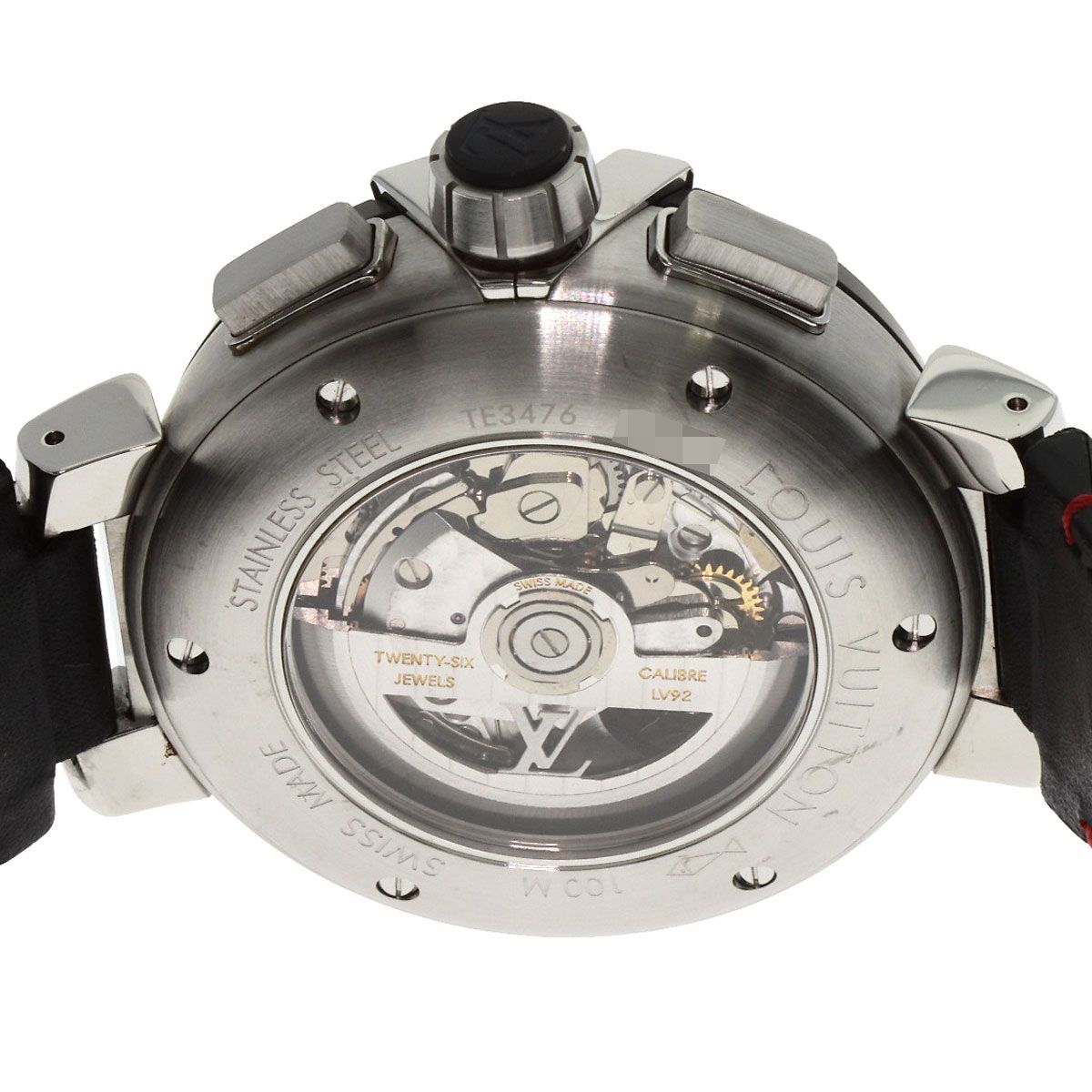 Louis Vuitton Tambour Chronograph Gmt Evolution Watch SS Leather — view 7