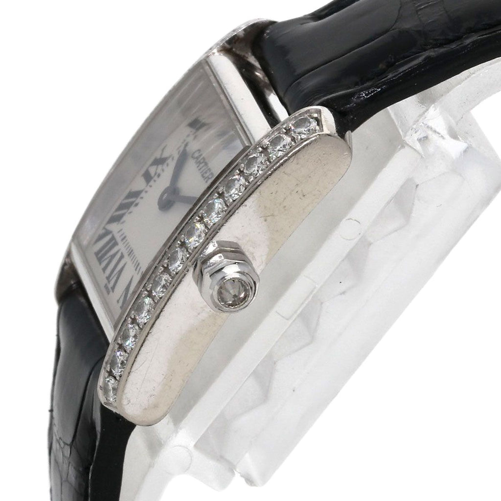 Cartier Tank Francaise SM Diamond Bezel Watch 18K White Gold — view 5