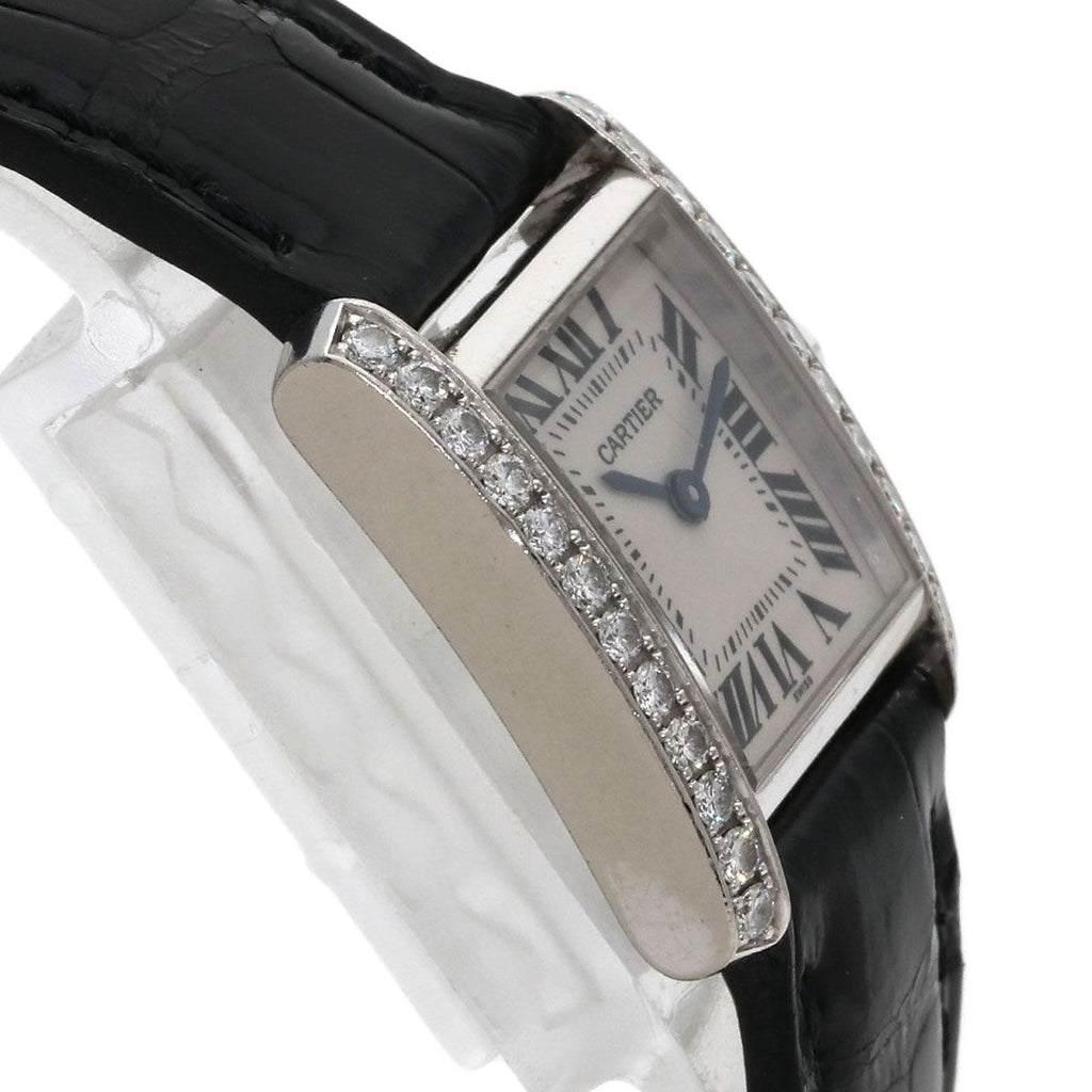Cartier Tank Francaise SM Diamond Bezel Watch 18K White Gold — view 6