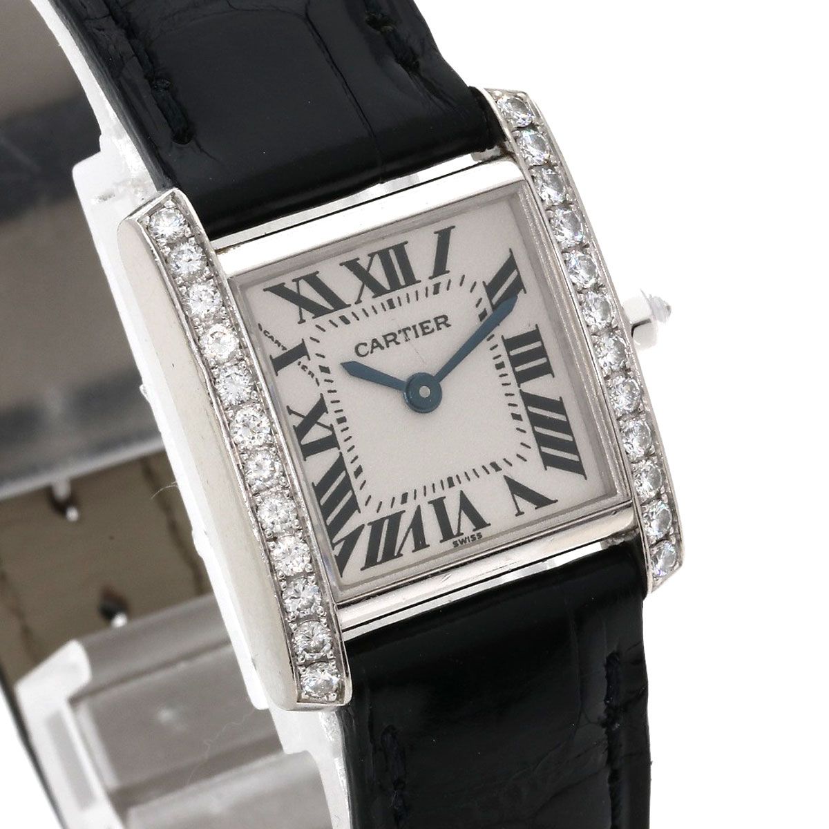 Cartier Tank Francaise SM Diamond Bezel Watch 18K White Gold — view 4
