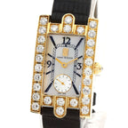Harry Winston Avenue Classic Watch 18K Yellow Gold Leather Diamond — view 3