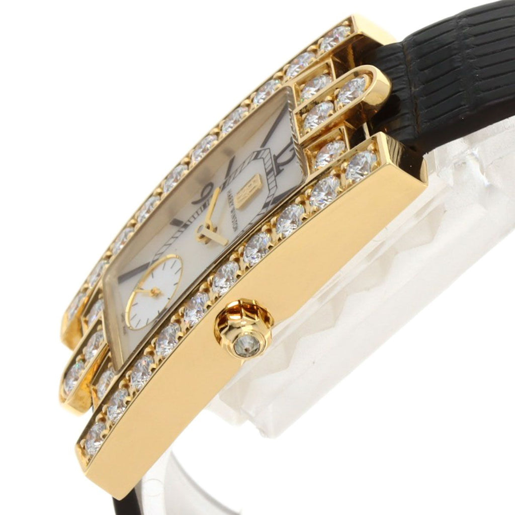Harry Winston Avenue Classic Watch 18K Yellow Gold Leather Diamond — view 5