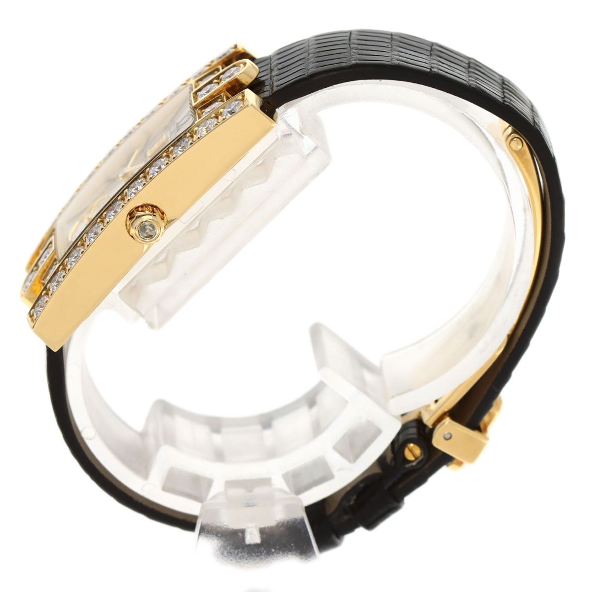 Harry Winston Avenue Classic Watch 18K Yellow Gold Leather Diamond — view 2