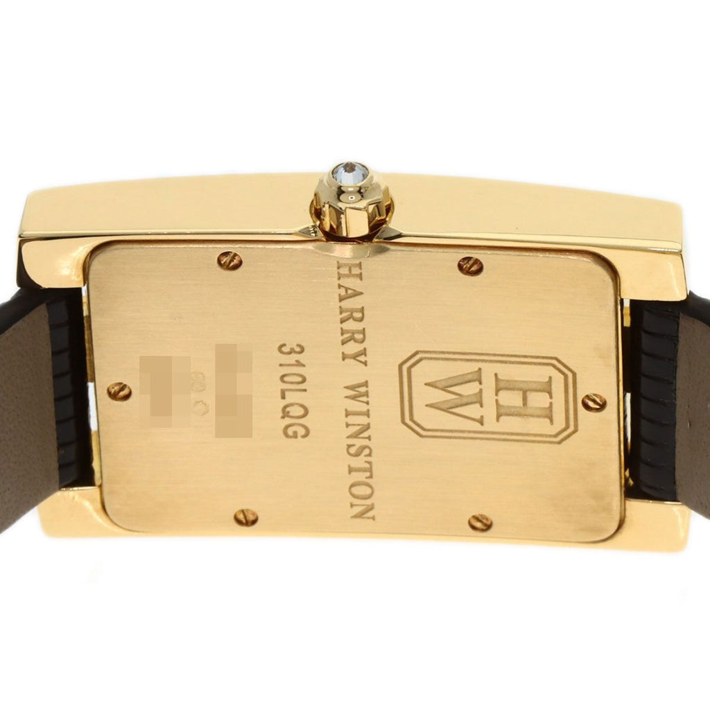 Harry Winston Avenue Classic Watch 18K Yellow Gold Leather Diamond — view 7