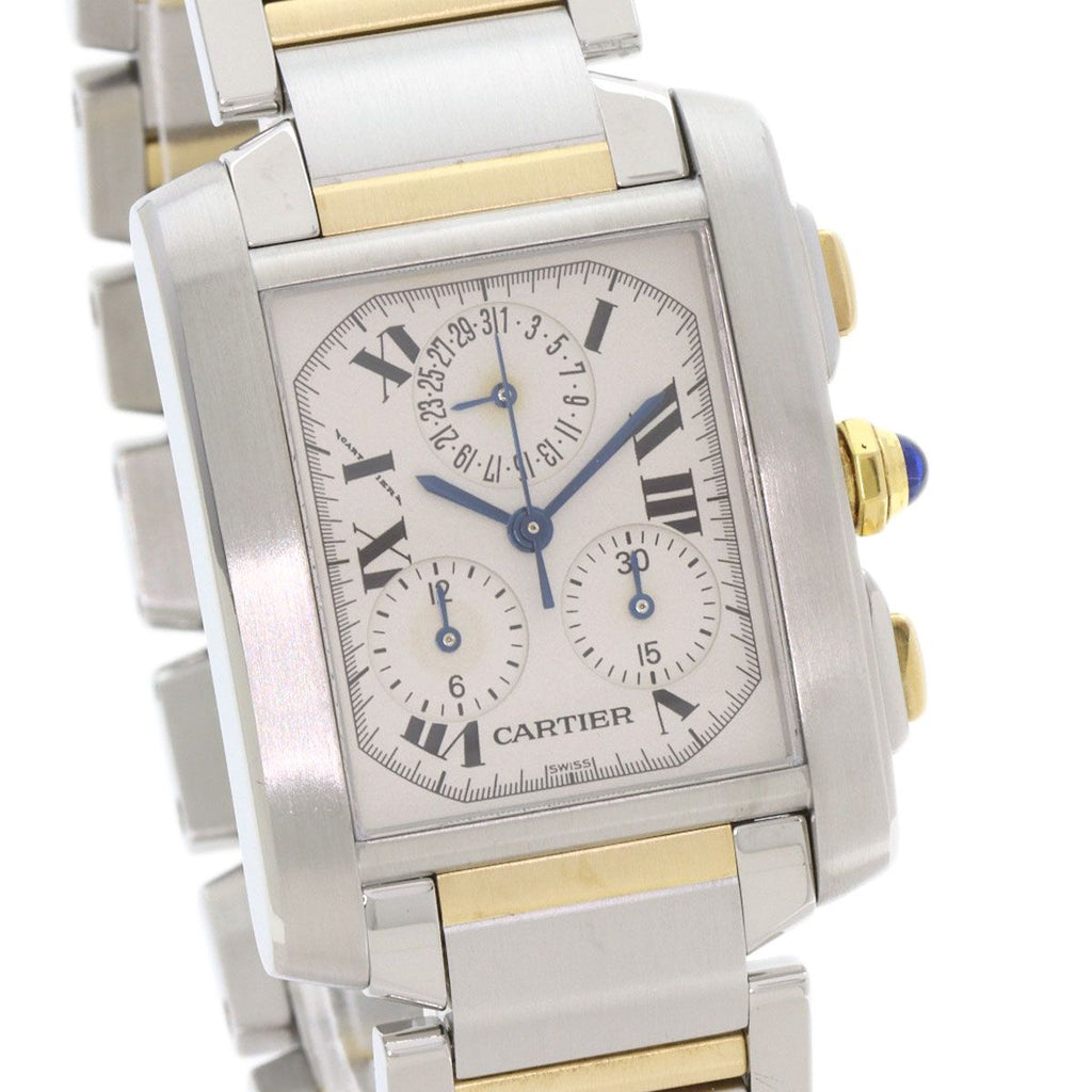Cartier Tank Francaise Chrono Reflex Watch SS Yellow Gold — view 4