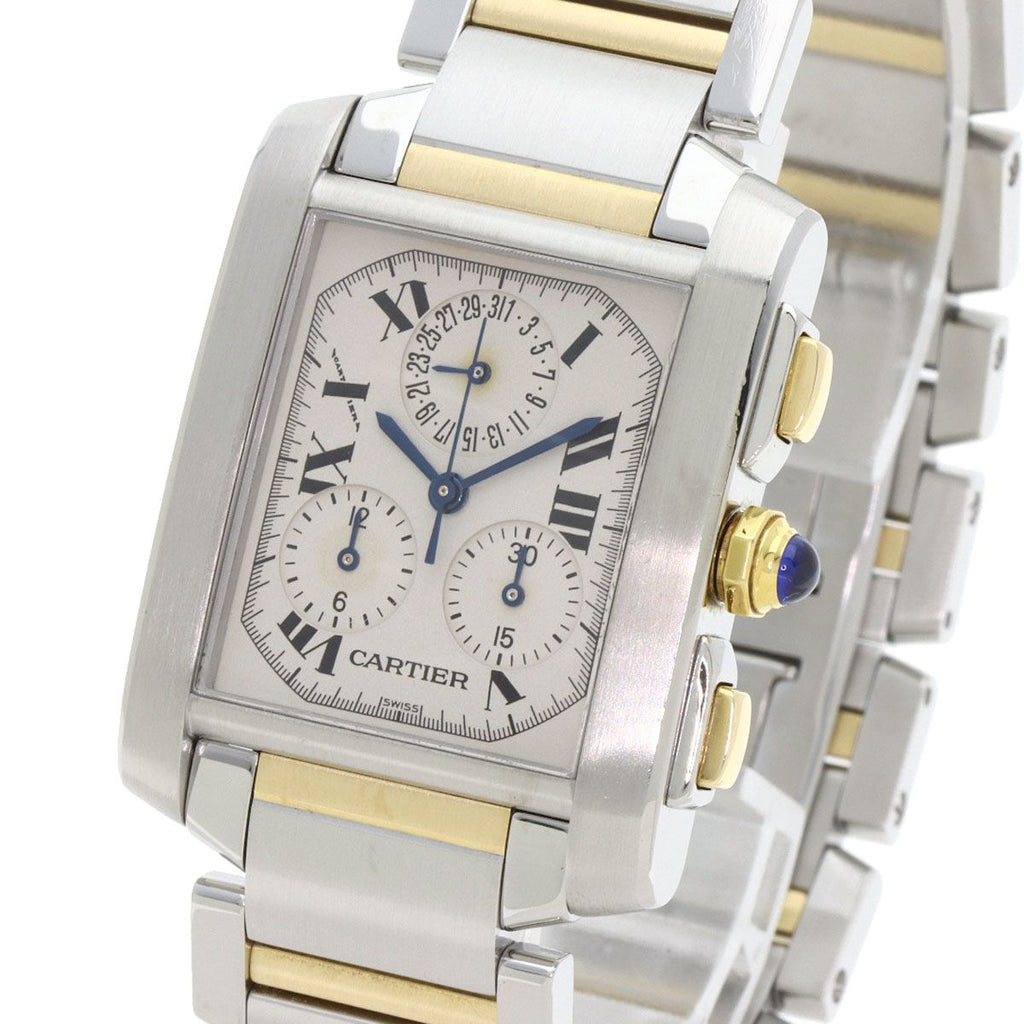 Cartier Tank Francaise Chrono Reflex Watch SS Yellow Gold — view 3