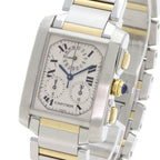 Cartier Tank Francaise Chrono Reflex Watch SS Yellow Gold — view 3