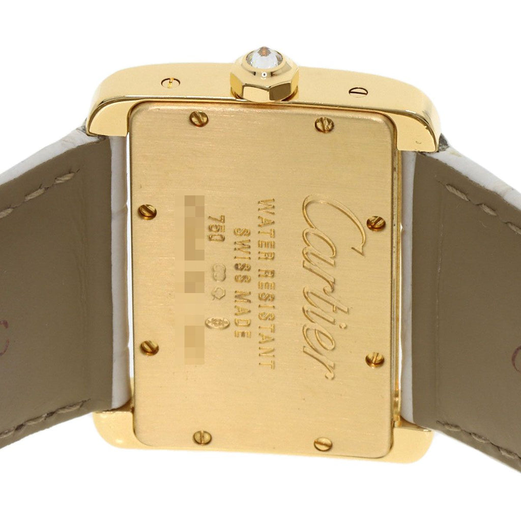 Cartier Mini Tank Divan Diamond Watch 18K Yellow Gold Leather — view 7
