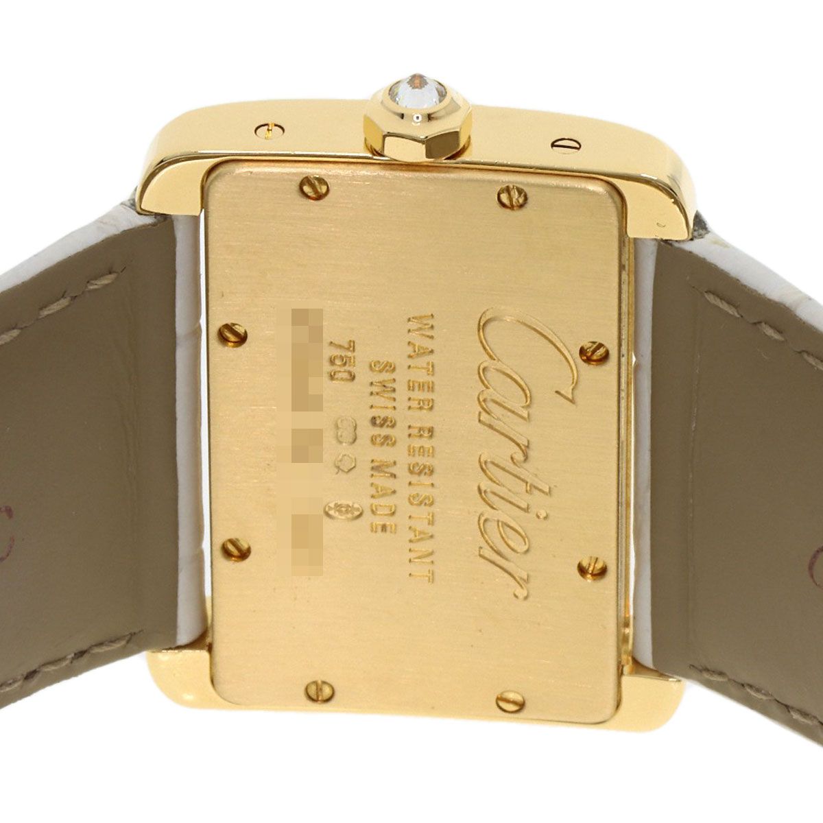 Cartier Mini Tank Divan Diamond Watch 18K Yellow Gold Leather — view 7