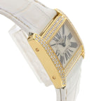 Cartier Mini Tank Divan Diamond Watch 18K Yellow Gold Leather — view 6