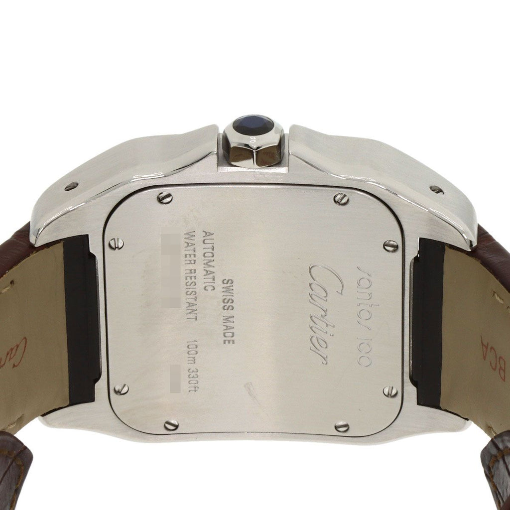 Cartier Santos 100 LM Watch SS Leather 18K Yellow Gold — view 7