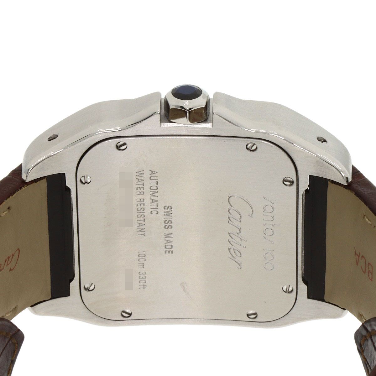 Cartier Santos 100 LM Watch SS Leather 18K Yellow Gold — view 7