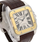Cartier Santos 100 LM Watch SS Leather 18K Yellow Gold — view 4