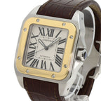 Cartier Santos 100 LM Watch SS Leather 18K Yellow Gold — view 3