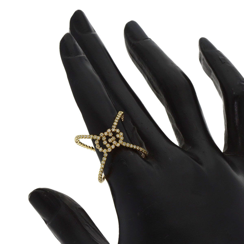 Gucci GG Running Diamond Ring 18K Yellow Gold — view 7