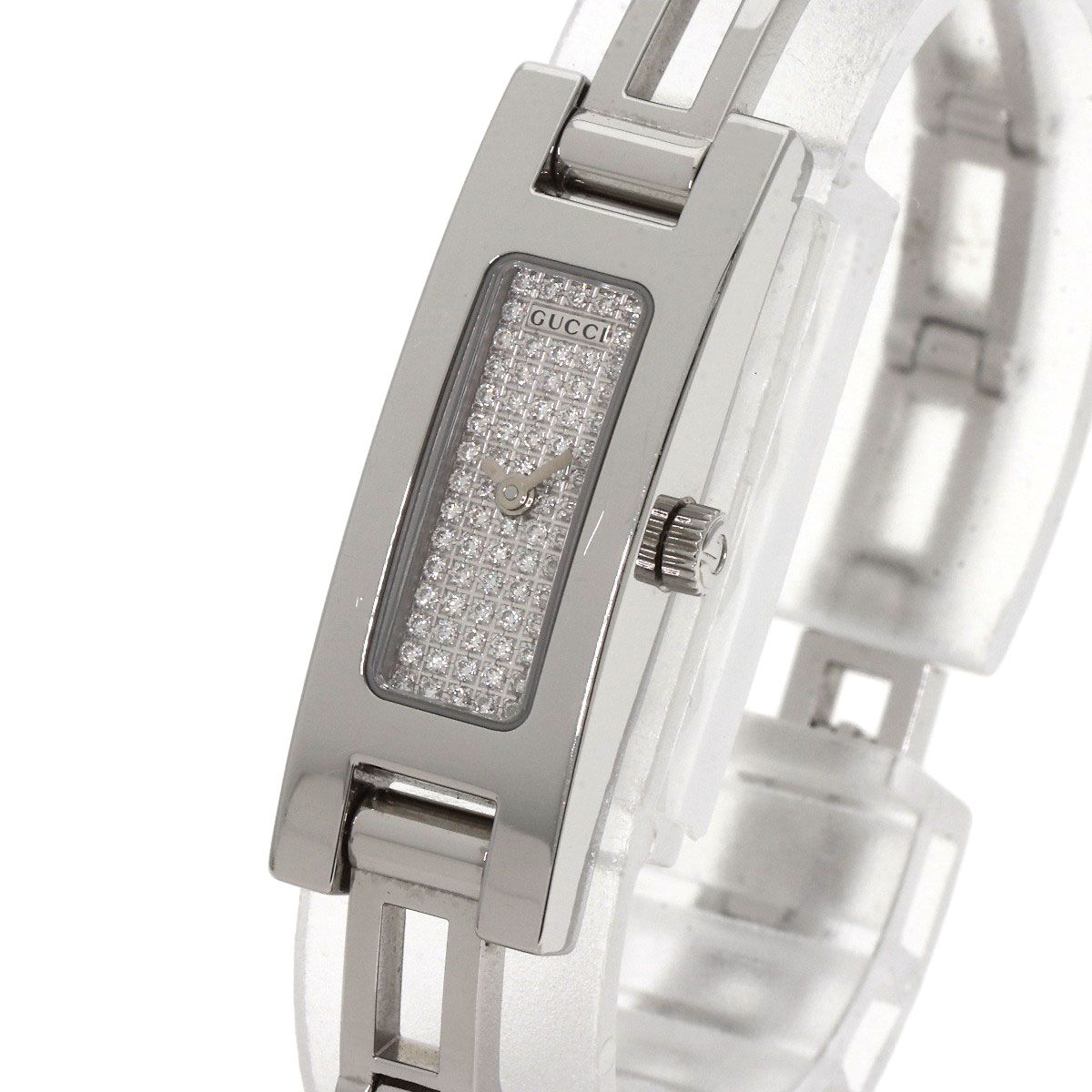 Gucci Square Face Dial Diamond Watch SS — view 3